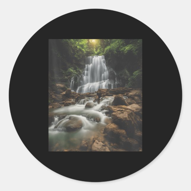 Adesivo Redondo Waterfall Style Life_ Pastel Falls And Nature Call (Frente)