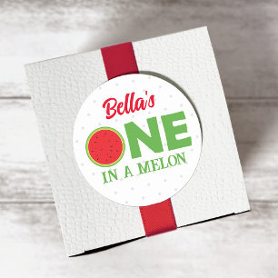 Adesivo Redondo Watermelon First Birthday Sticker