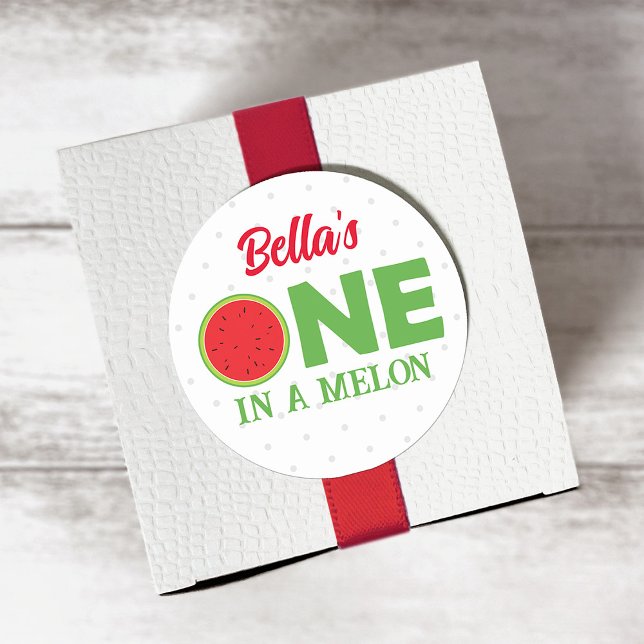 Adesivo Redondo Watermelon First Birthday Sticker (Criador carregado)