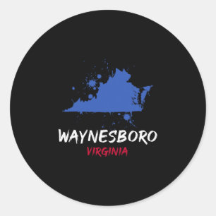 Adesivo Redondo Waynesboro Virgínia Va Mancha de Tinta Férias Sou