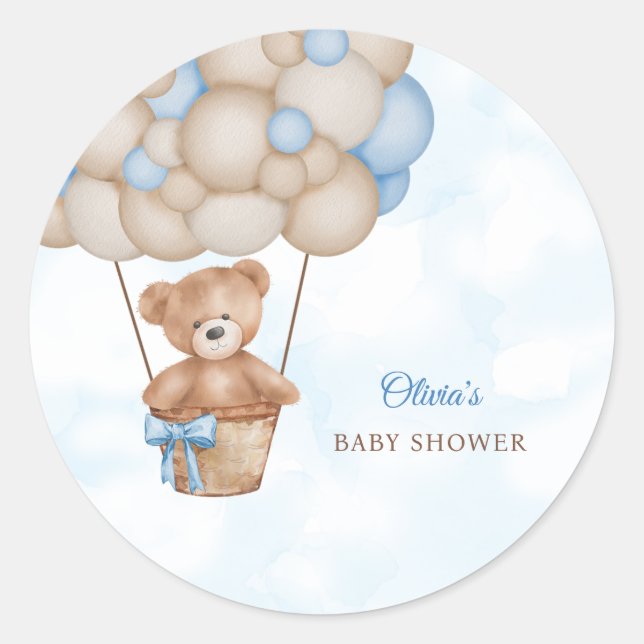 Adesivo Redondo We Can Bearly Wait Baby Shower (Frente)