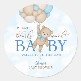 Adesivo Redondo We Can Bearly Wait Baby Shower
