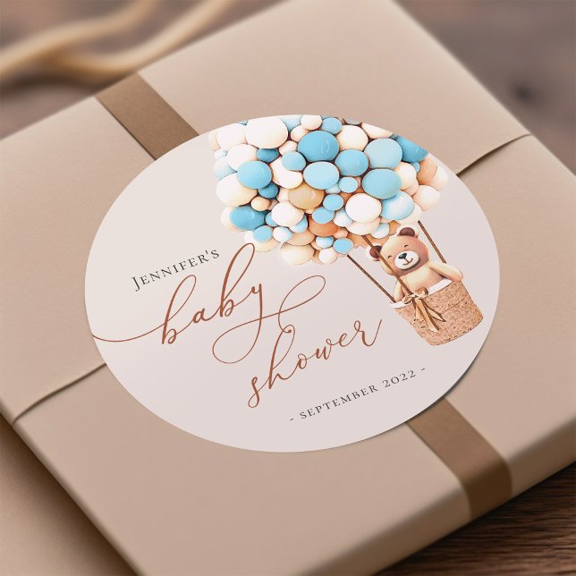 Adesivo Redondo We Can Bearly Wait! Baby Shower Classic Round Stic (Criador carregado)