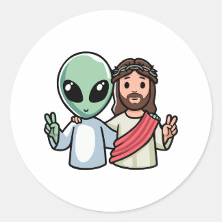 Adesivo Redondo We come in peace