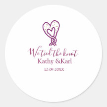 We tied the knot pink heart knots name date romant