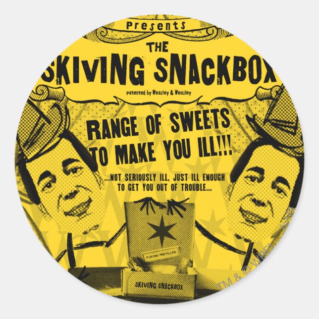 Adesivo Redondo Weasley e produtos da weasley (Frente)