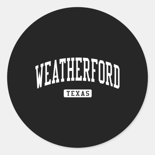 Adesivo Redondo Weatherford Texas Tx Athletic Sports (Frente)