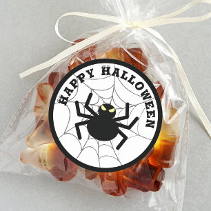 Adesivo Redondo Web de aranha preta assustador assustador do Dia