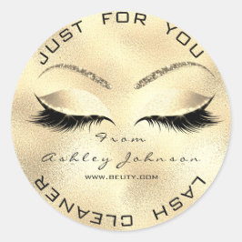 Adesivo Redondo Web Name Beauty Salon Glitter Glam Lash Cleaner