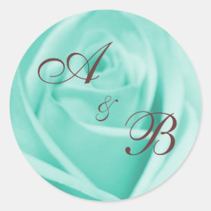 Adesivo Redondo Wedding: Azul & chocolate… - personalizado