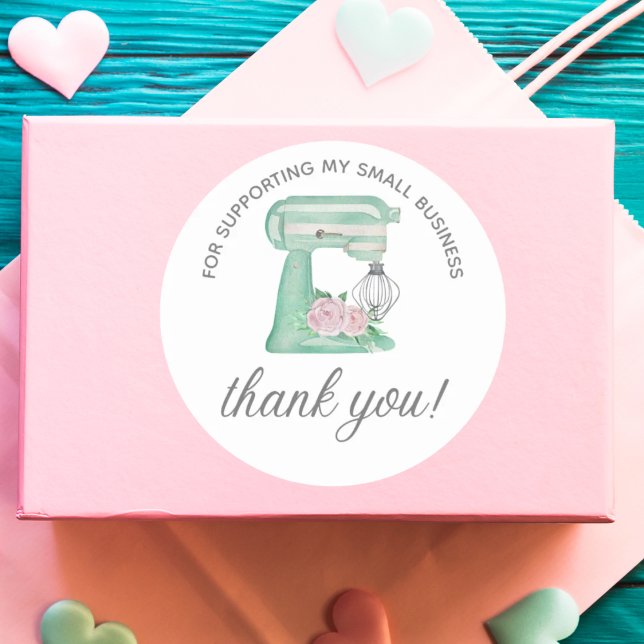 Adesivo Redondo Wedding Cake Business Thank you Sticker (Criador carregado)