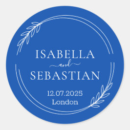 Adesivo Redondo Wedding Formal Cobalt Blue 
