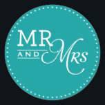 Adesivo Redondo WEDDING STICKER mr & mrs moderna tipografia teal<br><div class="desc">- - - - - - - - - - - - - - - - - - - - - - - - - - - - - - - - - - - - - - - - - - - - - - - - - - -...</div>