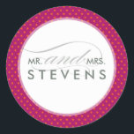 Adesivo Redondo WEDDING STICKER SEAL cor de laranja rosa moderno<br><div class="desc">- - - - - - - - - - - - - - - - - - - - - - - - - - - - - - - Use como selo de envelope ou para decorar favores e presentes. Configure como um modelo, é simples você adicionar seus...</div>