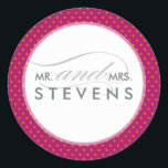 Adesivo Redondo WEDDING STICKER SEAL cor de laranja rosa moderno<br><div class="desc">- - - - - - - - - - - - - - - - - - - - - - - - - - - - - - - Use como selo de envelope ou para decorar favores e presentes. Configure como um modelo, é simples você adicionar seus...</div>