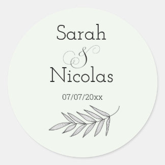 Adesivo Redondo Wedding stickers personalized minimalist