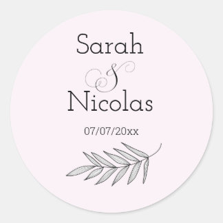 Adesivo Redondo Wedding stickers personalized minimalist