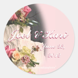 Adesivo Redondo WeddingCakeSticker-personalizar