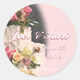 Adesivo Redondo WeddingCakeSticker-personalize