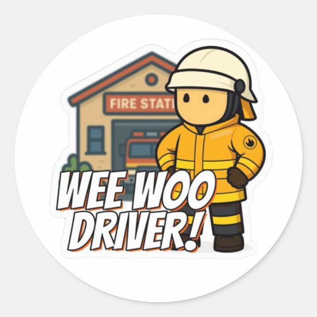 Adesivo Redondo Wee Woo Driver - Sticker Rural (Frente)