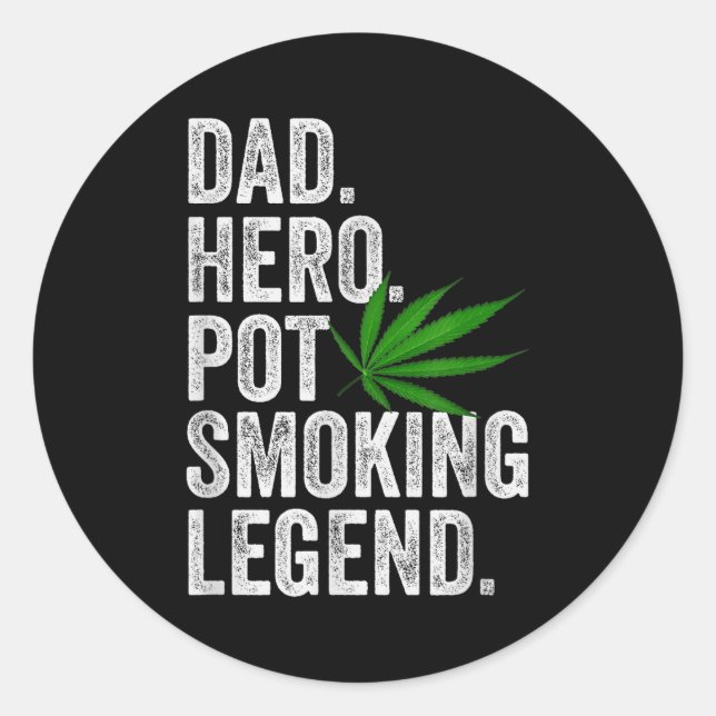 Adesivo Redondo Weed Dad Shirt Funny Stoner Christmas T Smoker Hum (Frente)