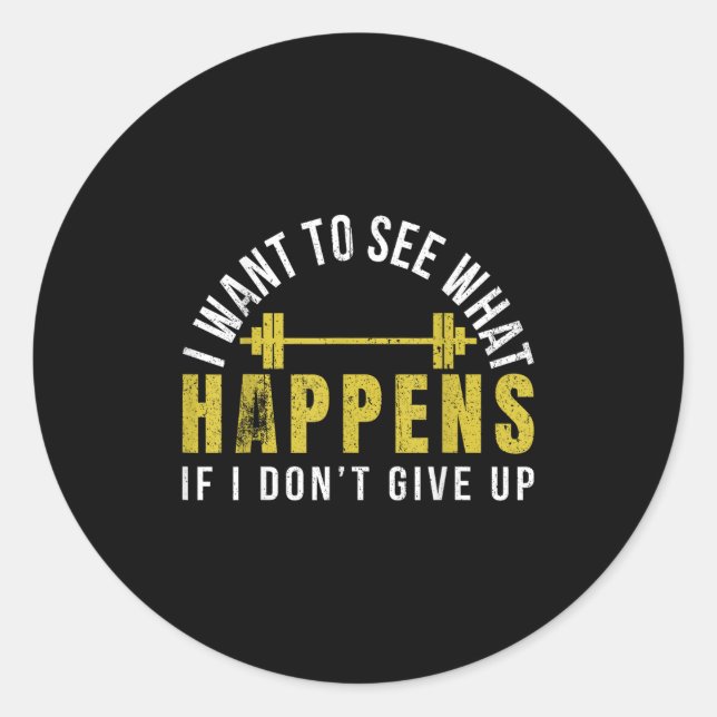 Adesivo Redondo Weightlifting Bodybuilder Muscle Barbell Exercise  (Frente)