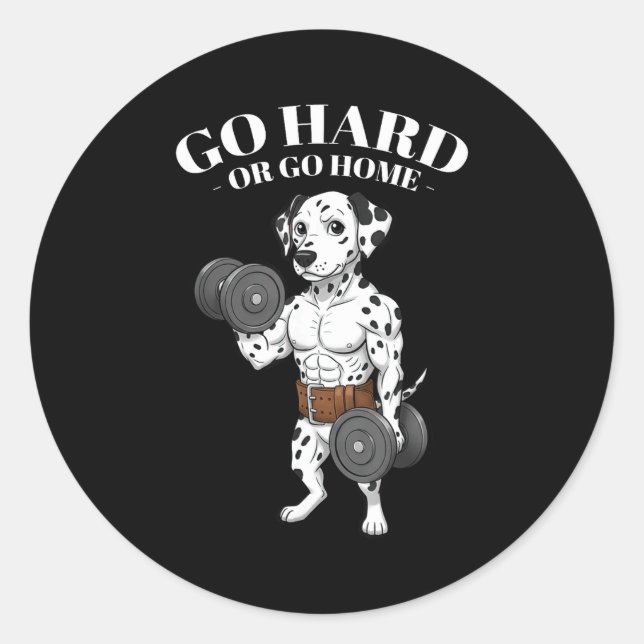 Adesivo Redondo Weightlifting Quotes, Go Hard, Train Hard Bodybuil (Frente)