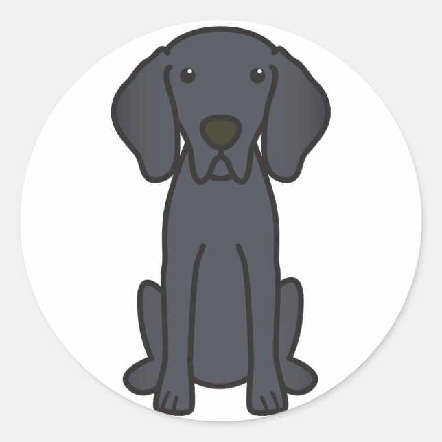 Adesivo Redondo Weimaraner Dog Cartoon (Frente)