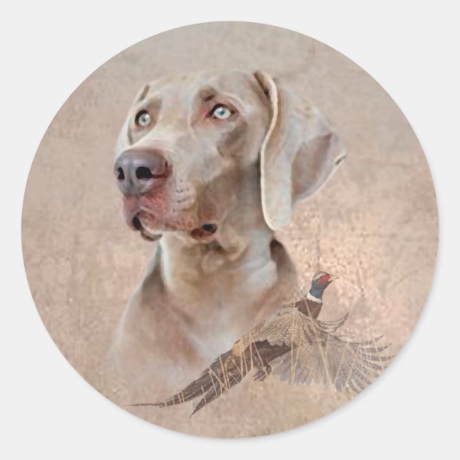 Adesivo Redondo Weimaraner Poster Canvas Imprimir Tapeçaria Acríni (Frente)