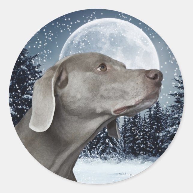 Adesivo Redondo Weimaraner Sticker (Frente)