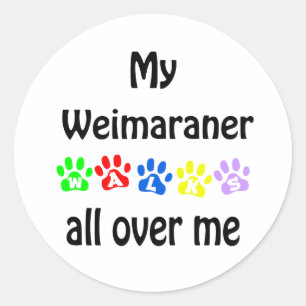 Adesivo Redondo Weimaraner Walks Design