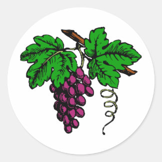 Adesivo Redondo weintrauben rebe grapes vine