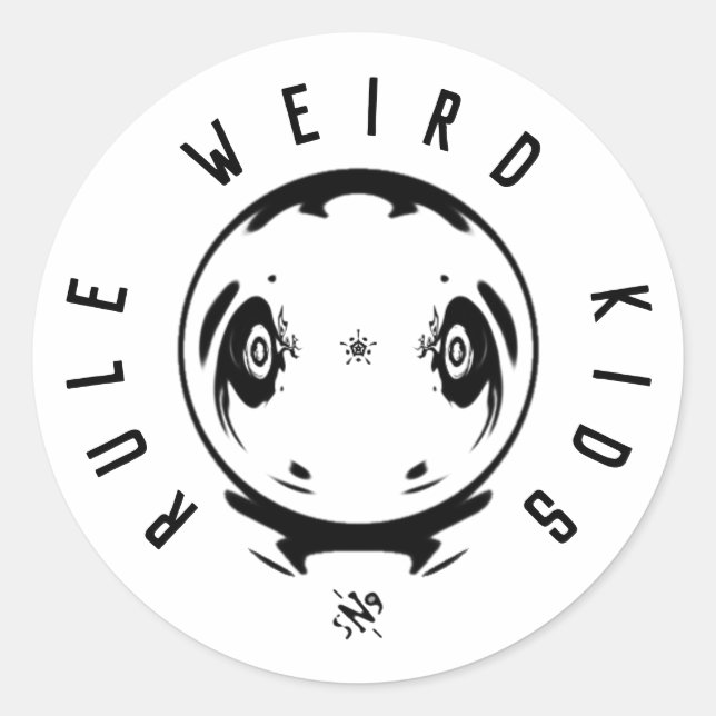Adesivo Redondo Weird Kids Rule Sticker – Funny Weirdness Motto (Frente)