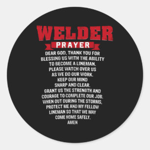 Adesivo Redondo Welder Prayer Christian Welding Vovô Pai Husban