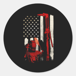 Adesivo Redondo Welder Welder Welotic American Flag