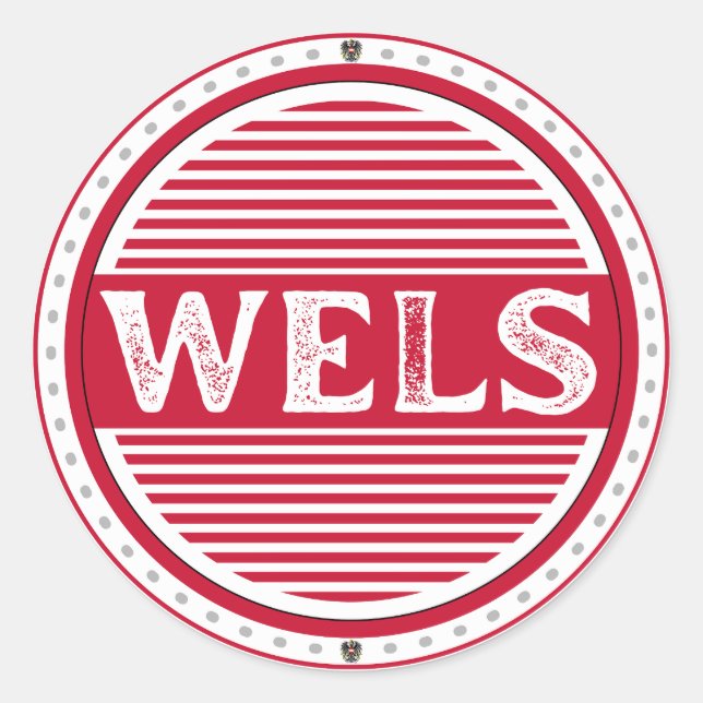 Adesivo Redondo Wels City Pride Emblem – Austrian Identity (Frente)