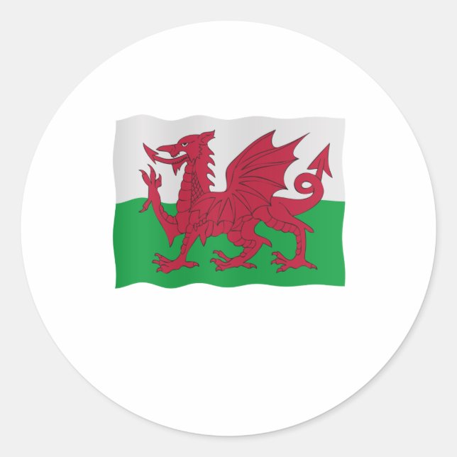 Adesivo Redondo Welsh flag (Frente)