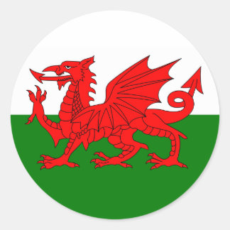 Adesivo Redondo Welsh Flag Sticker