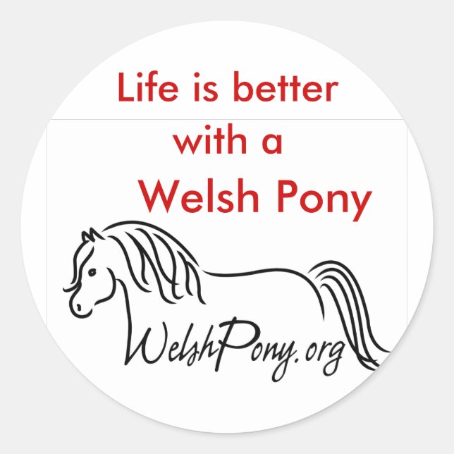 Adesivo Redondo Welsh Pony & Cob Society (Frente)