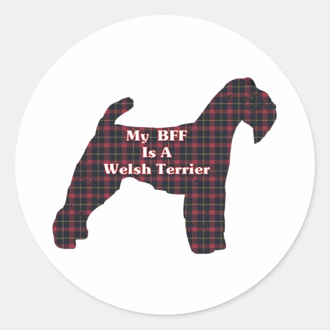 Adesivo Redondo Welsh Terrier BFF Sticker (Frente)