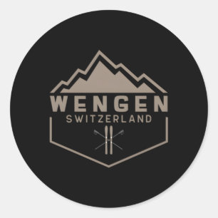 Adesivo Redondo Wengen Suiça