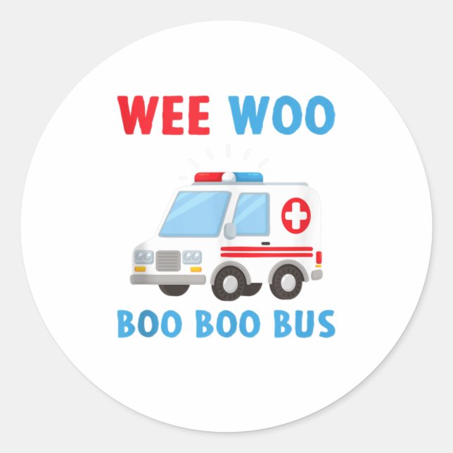 Adesivo Redondo Weo Boo Boo Ambulance EMS EMT Parame (Frente)