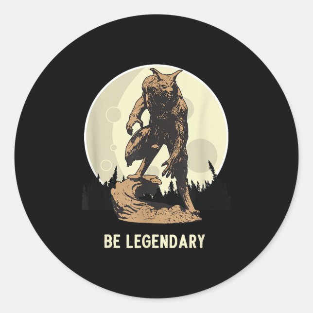 Adesivo Redondo Werewolf Be Legendary Motivational Insrational  (Frente)
