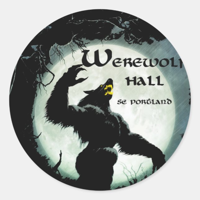 Adesivo Redondo Werewolf Hall Stickers (Frente)