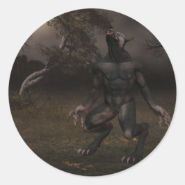 Adesivo Redondo Werewolf Stickers
