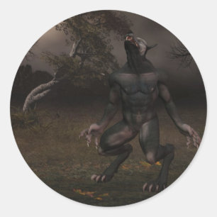 Adesivo Redondo Werewolf Stickers