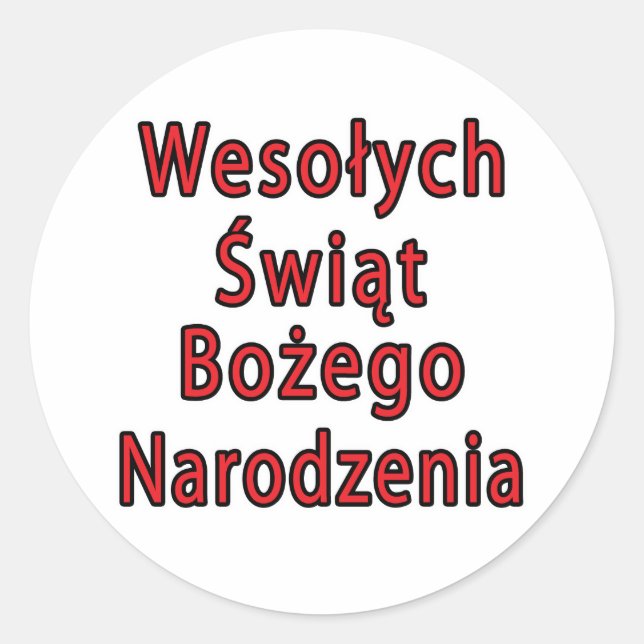 Adesivo Redondo Wesolych Swiat Bozego Narodzenia (Frente)