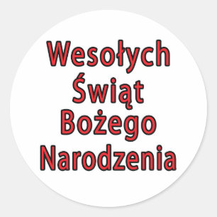 Adesivo Redondo Wesolych Swiat Bozego Narodzenia