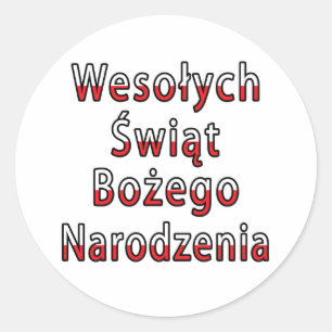 Adesivo Redondo Wesolych Swiat Bozego Narodzenia