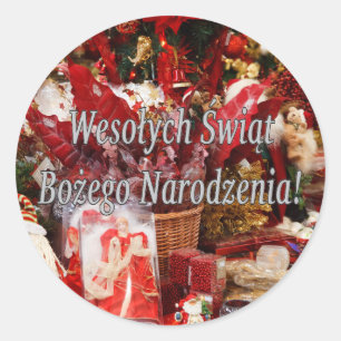 Adesivo Redondo Wesołych Świąt…! Feliz Natal no wf polonês